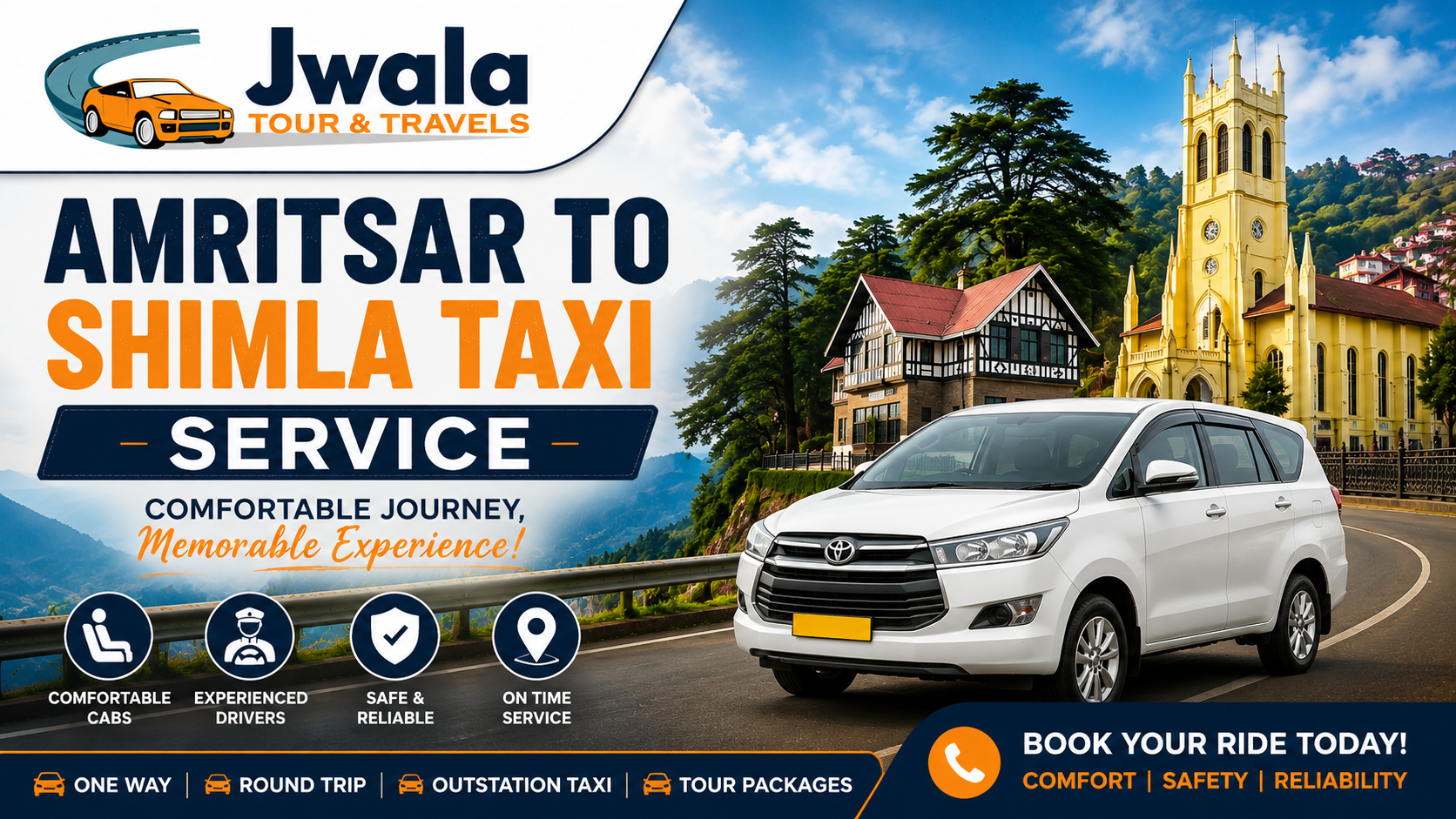 Amritsar to Shimla Taxi Service – Comfortable Hill Journey